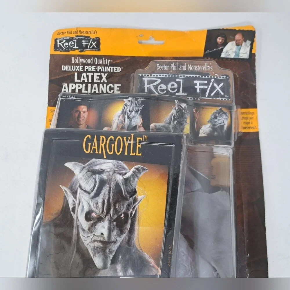 NEW Rubie's Reel F/X Prosthetic Gargoyle Kit Latex Halloween Mask Grey Hollywood